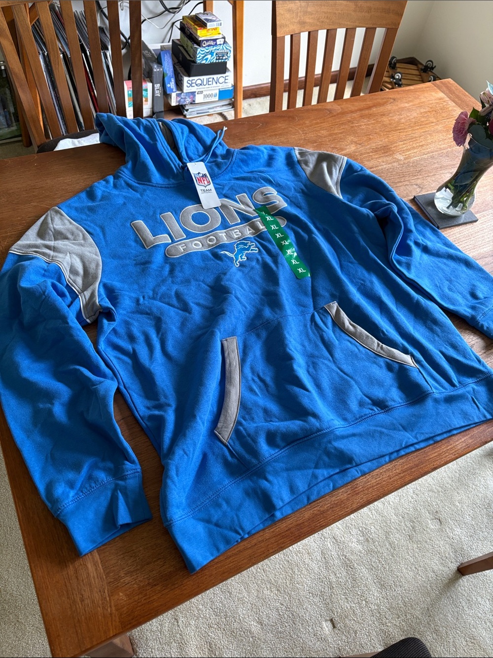 Men Detroit Lions Hoody, size XL, NWT